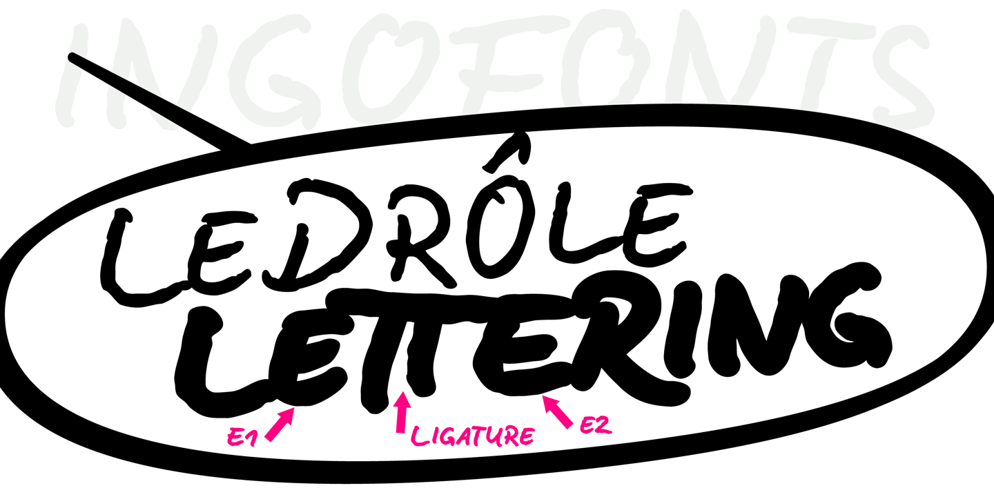 Beispiel einer LeDrole Lettering Pro-Schriftart